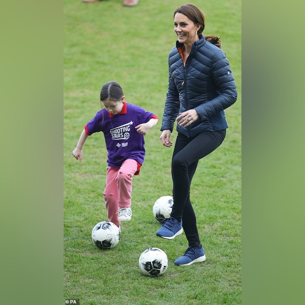 Barbour Quilted Jacket in Navy/Marigold-ASO Kate Middleton Royal-UK10/US6 - Picture 6 of 10